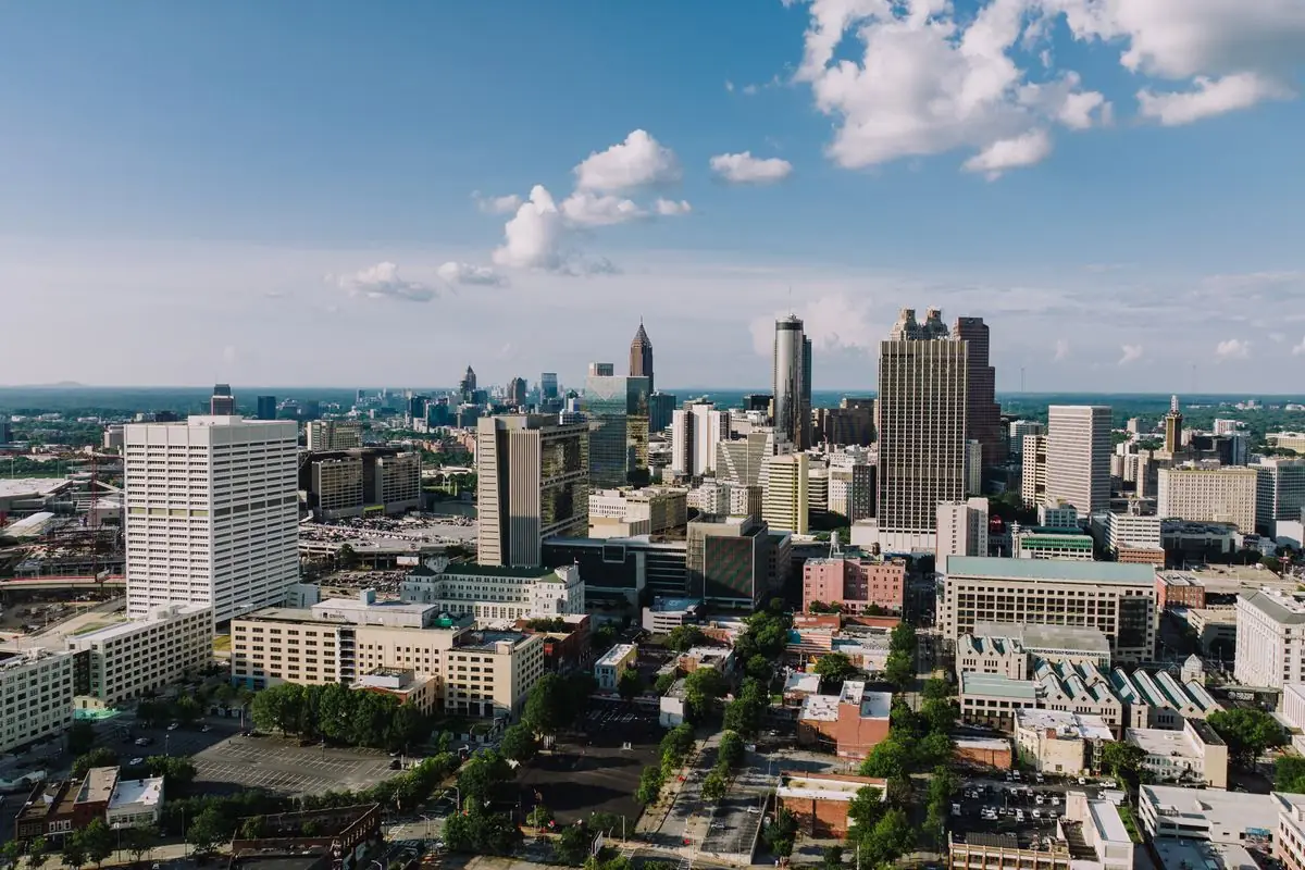 Atlanta skyline under a clear blue sky