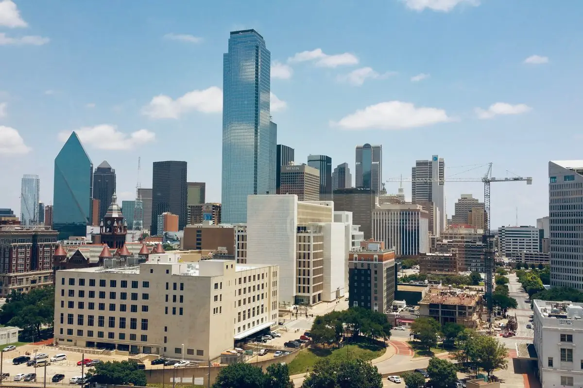 Aerial view of the Dallas skyline